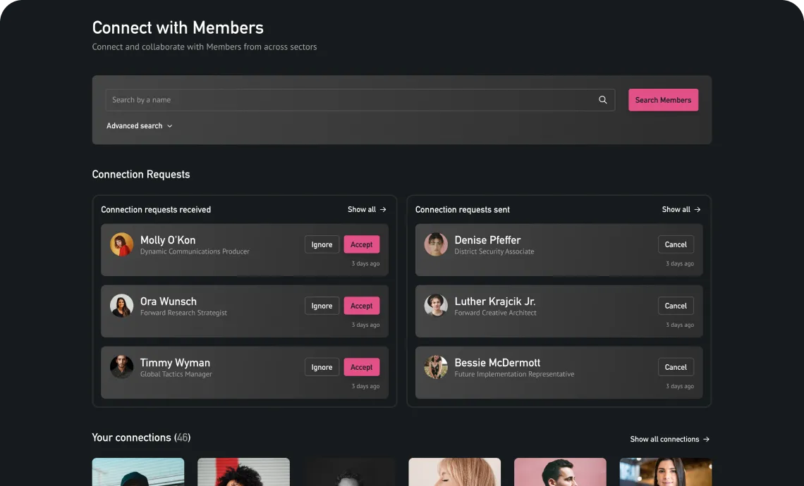 Manage Connections and Discover Professionals