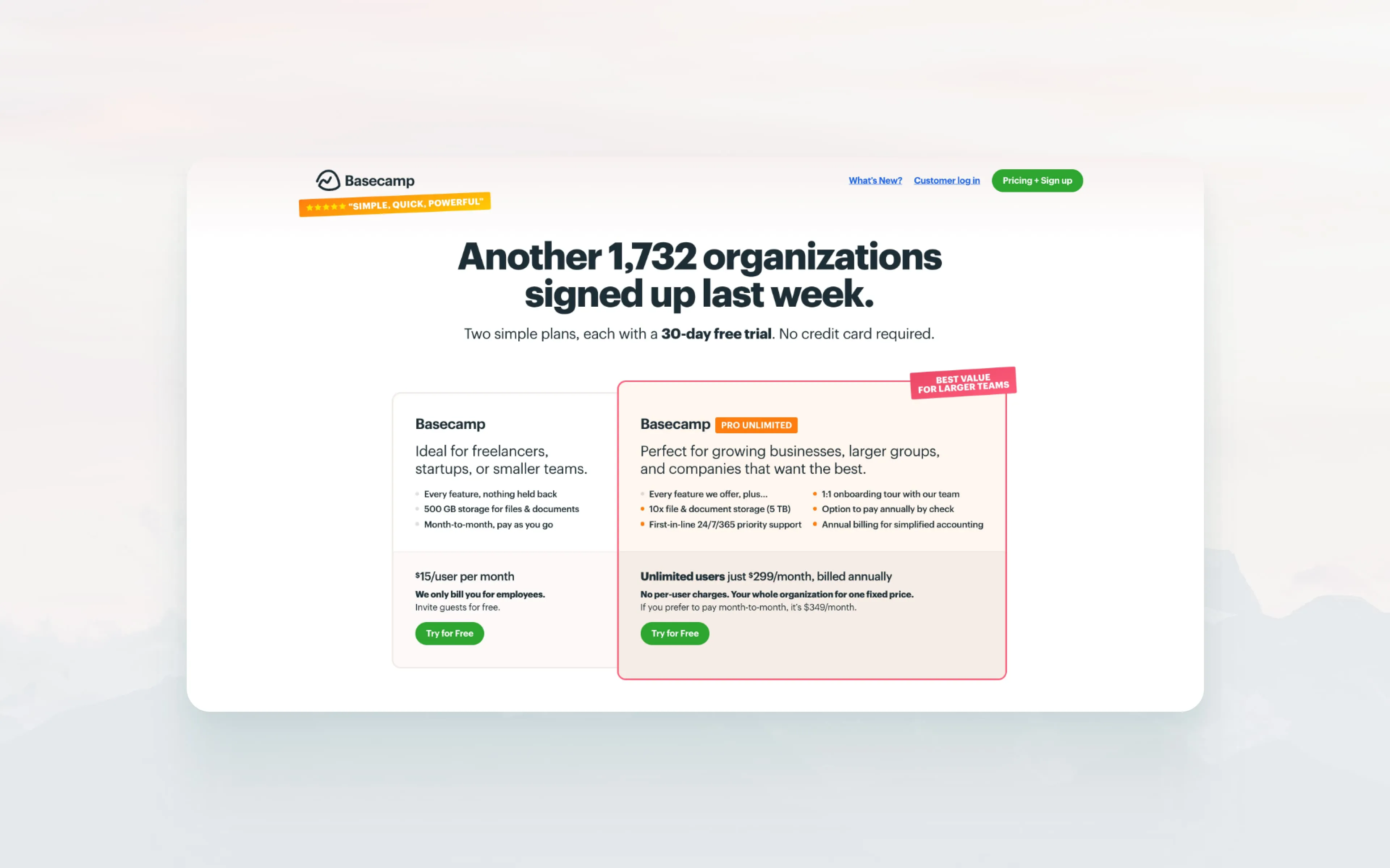 Low-touch SaaS: Offer free trial