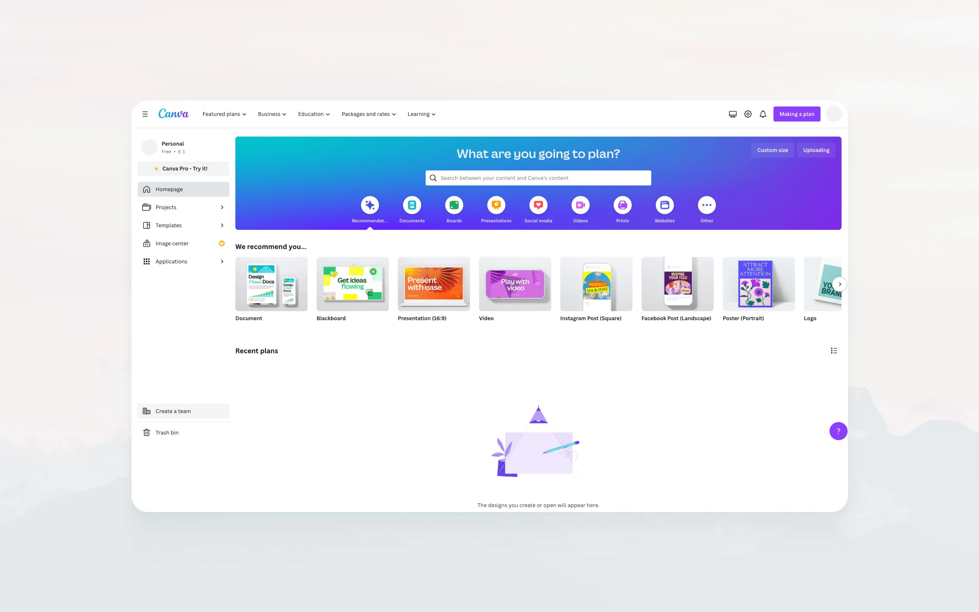 SaaS reverse trial example: Canva