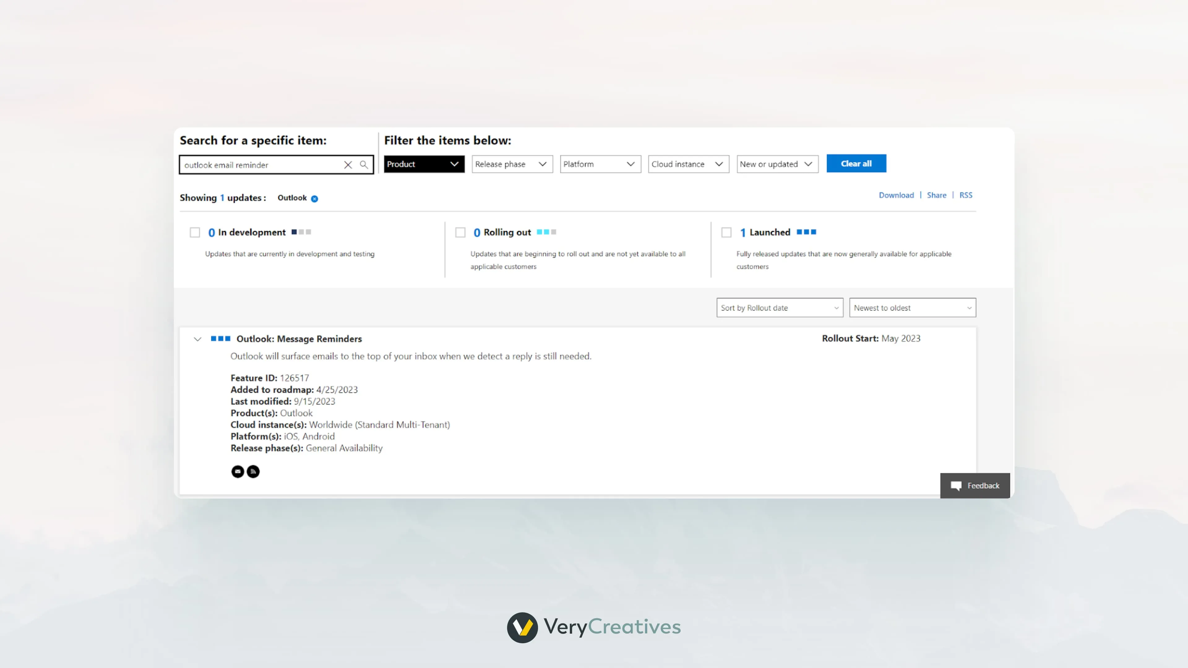 Microsoft 365 Roadmap