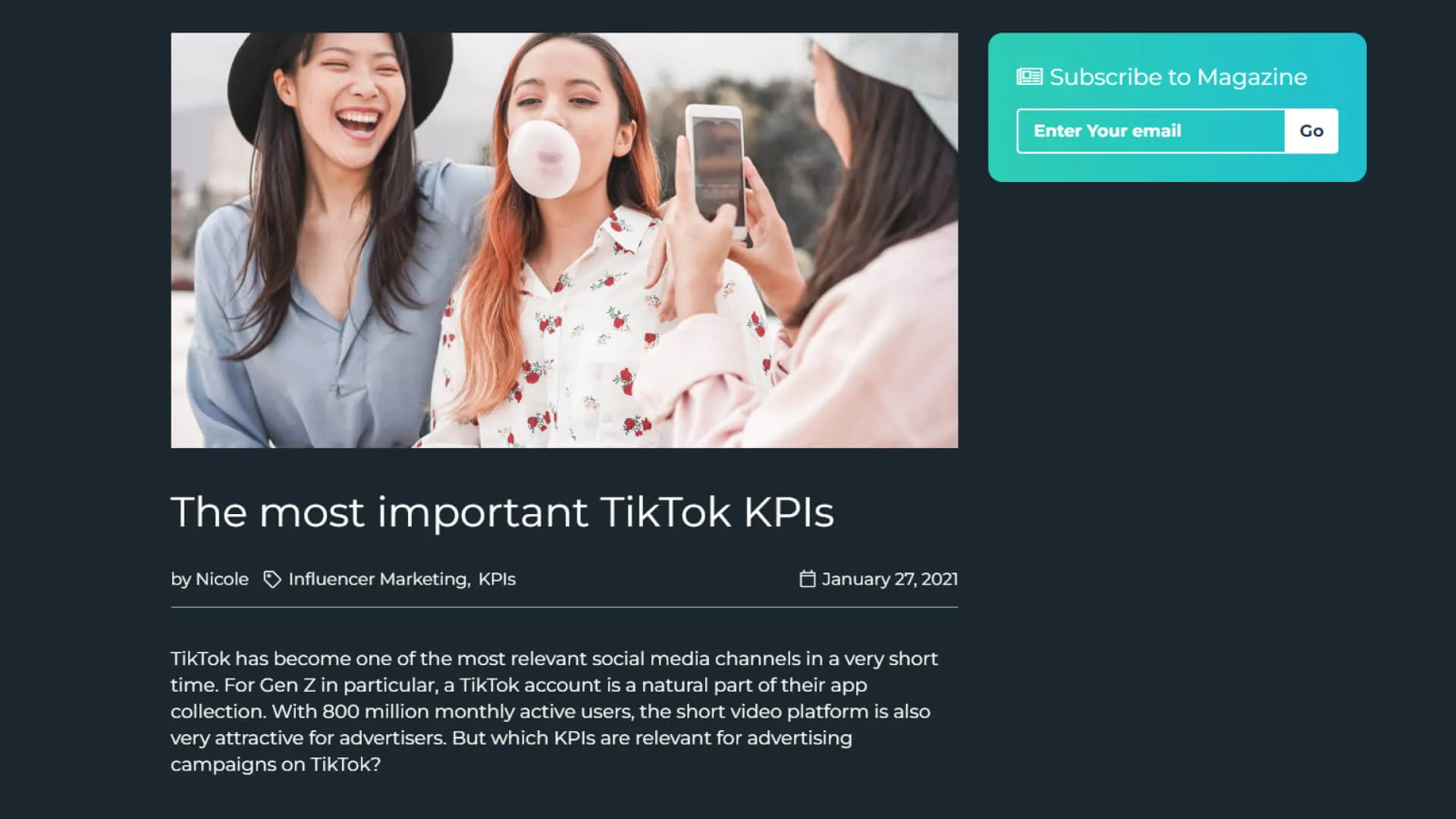 Publish blog content